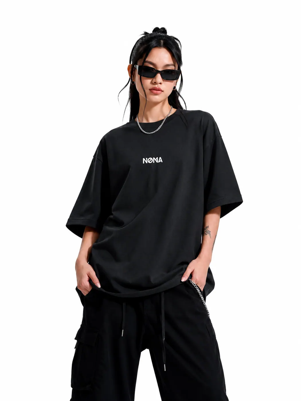 Camisa Road Home Oversized vista de frente no corpo
